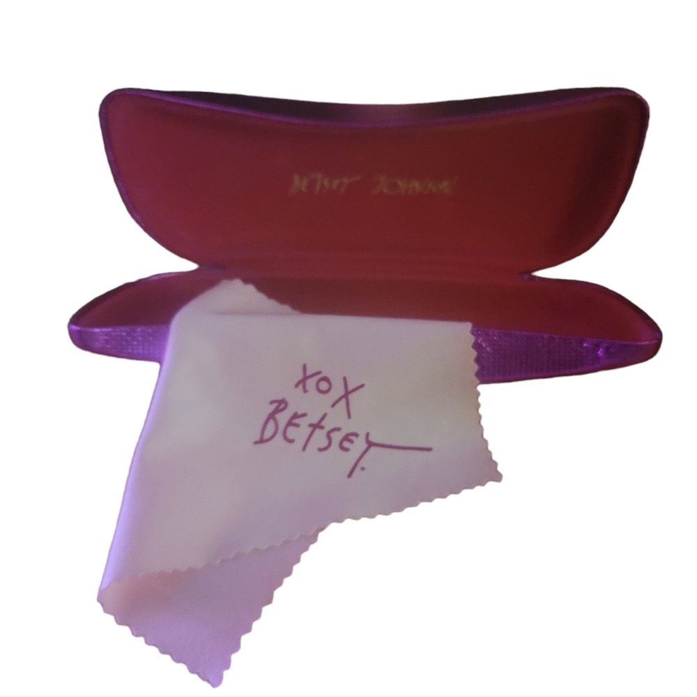 Betsey Johnson Pink Sunglasses Glasses Clamshell Hard Case